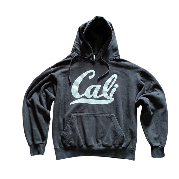 Cali Hoodie • Classic Black Sweatshirt with Hoodie Logo Front Size Small - Picture 1 of 4